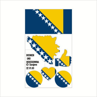 Bosnien und Herzegowina Flag Aufkleber Sticker Auto Motorrad Reise Souvenir DIY