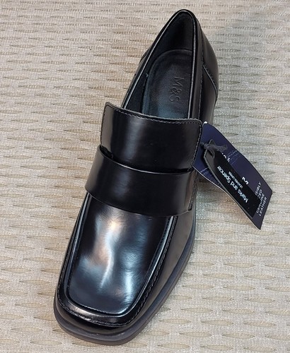 M&S Echtleder Halbschuhe mit Blockabsatz ~ Größe 5,5 ~ schwarz (UVP 55 £) - Bild 4 von 7