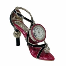 Clock Ornament Diamond Heel Shoes**Enamel**NIB