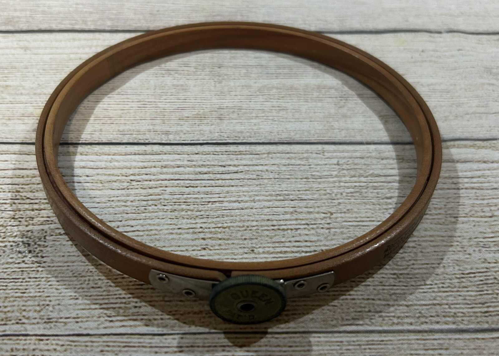 Vtg 6" Wooden Queen Embroidery Hoop w/Tension Wheel Felt Wood Nun's Boilproof B9 eBay
