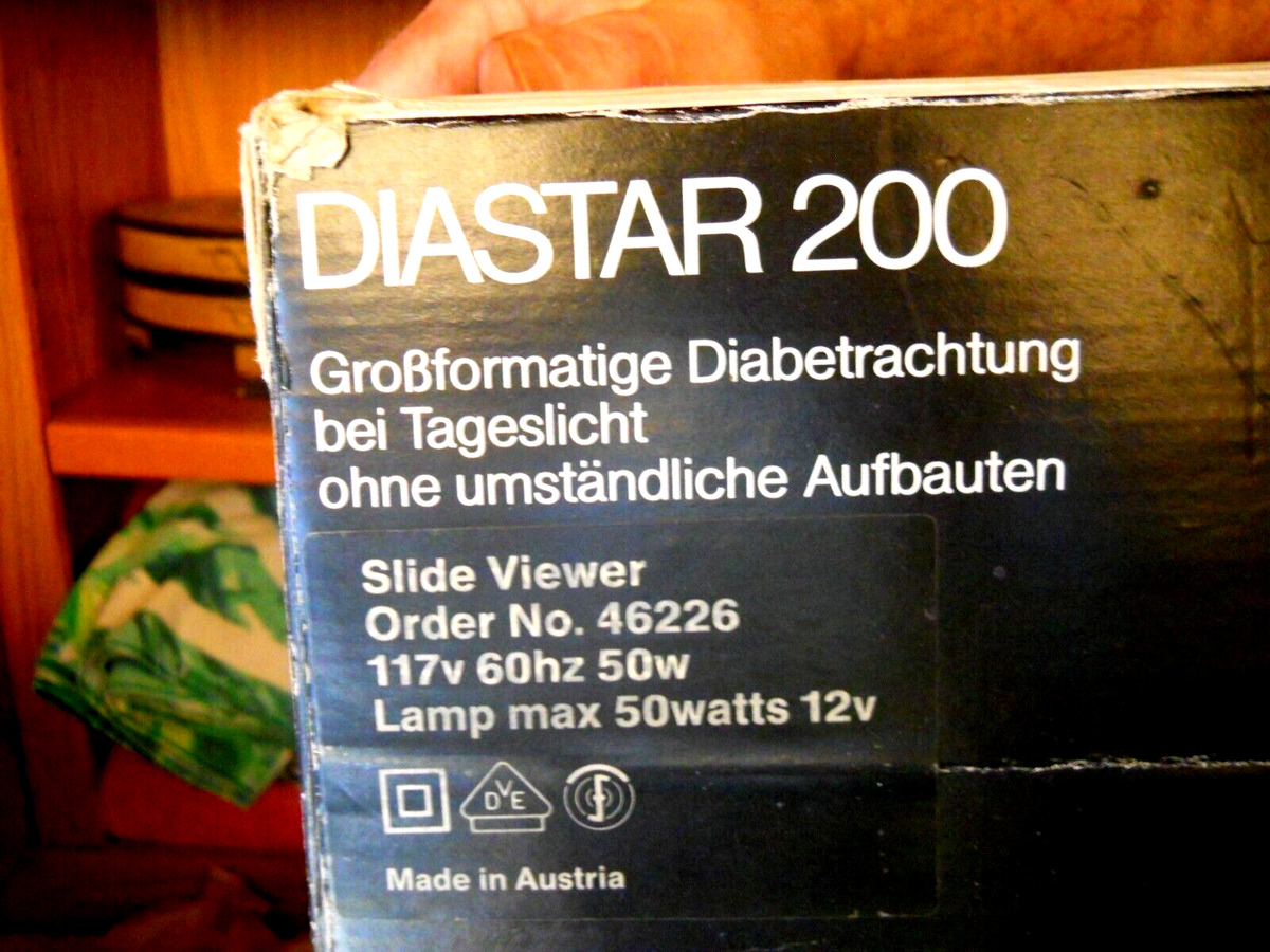 Vintage Osram Diastar 200 Large Slide Viewer w/Push Pull Automatic