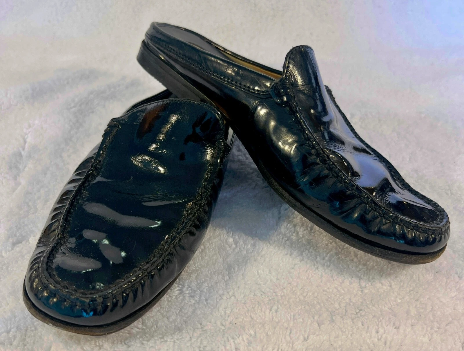 TOD’S VINTAGE TOD'S sandali slip on neri in pelle verniciata donna EU 36 5