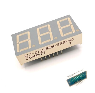 ELT-511SURWA/S530-A3 Displays Segmented Panel 3DIGIT Hyper Red CC 12-Pin#730073