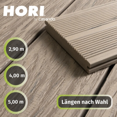 HORI WPC Terrassendiele beige Terrassenplatten beidseitig verwendbar 2.9-5m