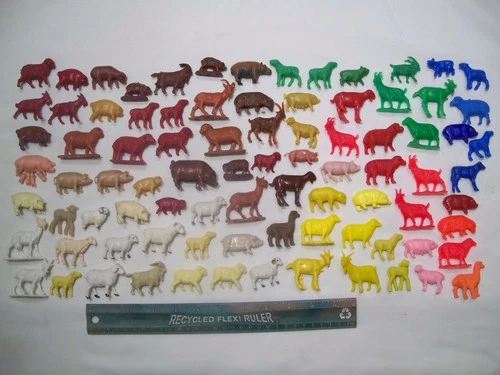 86 RARE MARX MPC LIDO FARM ANIMALS PIG GOAT SHEEP LAMB 1/32 PLASTIC PLAYSET