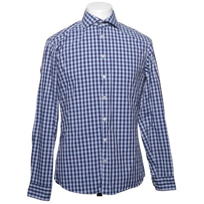 Abrams, Hemd, Größe: 40, Slim Fit, Blau/Weiß, Baumwolle, Karo, Herren #EX3