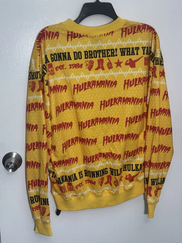 WWE Hulk Hogan Christmas Holiday Ugly Sweater Light Up Size medium - Изображение 3 из 4