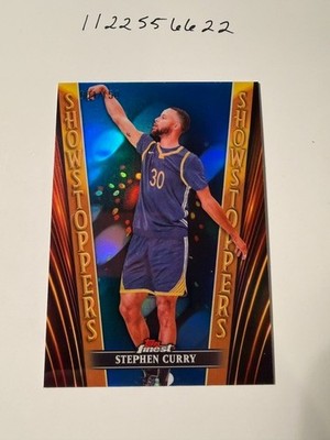2023-24 Topps Finest Stephen Curry Showstoppers Blue Refractor #001/150 Warriors