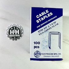 Electroline Cable Staples – 100 Pcs ST50 3/4” x 1-5/16” Steel Conduit Clip New