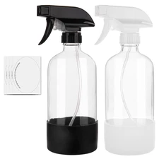Glass Spray Bottles for Cleaning Solutions, 16Oz Reusable Clear Empty Mist Spray