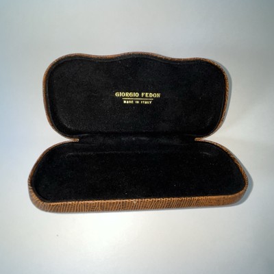 VTG Authentic Leather Case By Giorgio Fedon, Eyewear, Italy Made, Snake Design