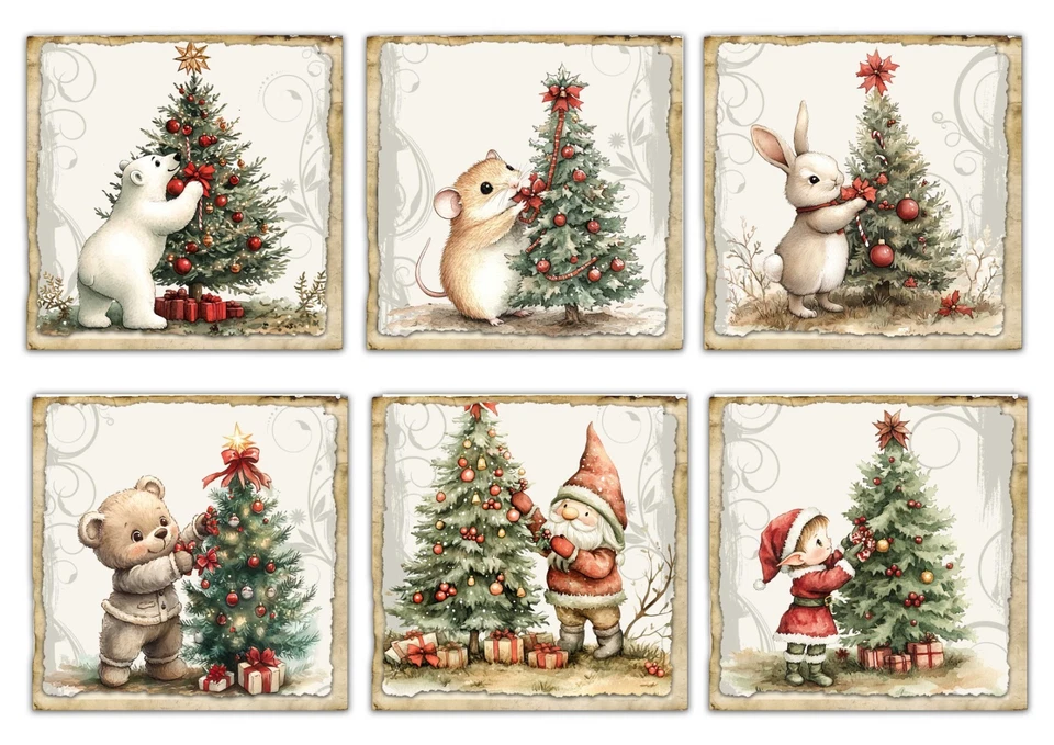 CREATION ART Christmas card toppers for Cardmaking & Scrapbooking, Ephemera, Gift Tags
