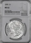 1890-P  $1  MORGAN SILVER DOLLAR  "PHILADELPHIA"  NGC MS62  #8672754-049
