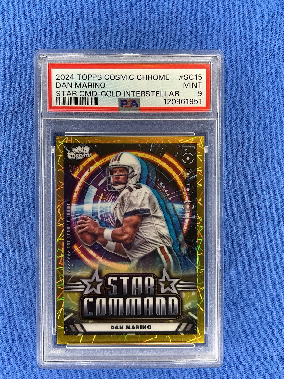 2024 TOPPS COSMIC CHROME STAR COMMAND GOLD INTERSTELLAR DAN MARINO /50 PSA 9