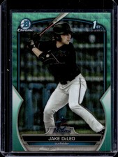 2023 Bowman Draft Jake DeLeo Chrome Aqua Wave Refractor 1st #/125 Marlins