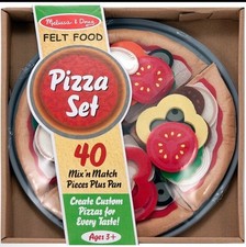 Melissa  Doug Felt Food Pizza Set Pretend Play Kitchen Food for Ages 2 NEW