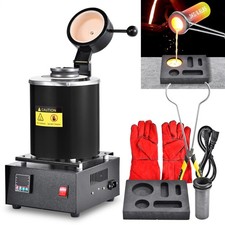 1500W Electric Gold Melting Furnace Digital Smelting Furnace W/3KG Crucibles