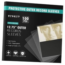Record Sleeves - Clear Plastic Protective Vinyl Outer 100 Pack outer sleeves