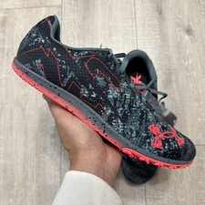 Under Armour Track Cleat Black Gray Red 3023690-400 Size 10.5 Men