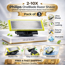 3X Philips OneBlade Razor Shaver QP2520/QP2630 Replacement Blade Head One Blade