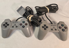 Sony PlayStation PS1 Wired Controllers Gray SCPH-1080 Lot of 2; Tested  Work 