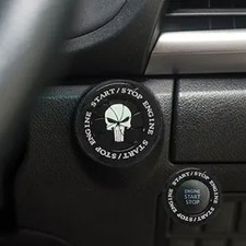 Push Start Button Cover, Car Button Cover, Black Push to Start Skull Black
