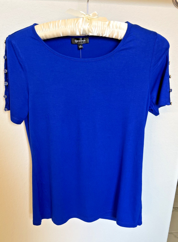 Spence Royal Blue Open Sleeve Top M NWT