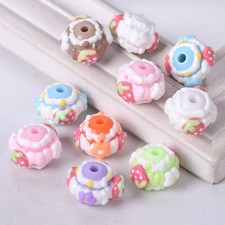 20pcs Mixed Colors Handmade Acrylic Plastic 20mm Loose Beads For Jewelry Making