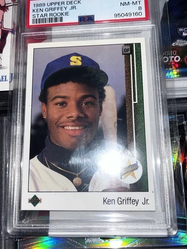 1989 Upper Deck Ken Griffey Jr. Star Rookie #1 Seattle Mariners PSA 8
