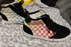 Vans "Off The Wall" Skate KIDS Hi Top Sneakers Size 3  Checkered (Red And Blue) — photo 3