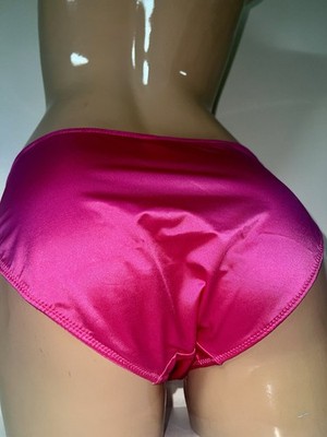 NEW Glossy Secret Stretch Satin Hi Cut  Bikini Brief Panties SILKY!! 2nd Skin XL