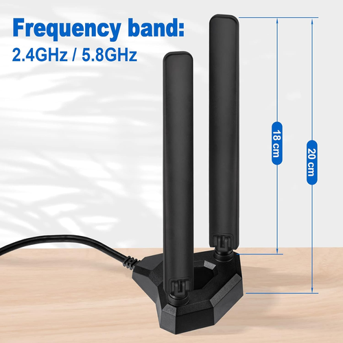 High-Gain Wifi6E Antenne mit Magnetfuß und Tri-Band Antennenunterstützung: 2400-2 - Bild 5 von 12