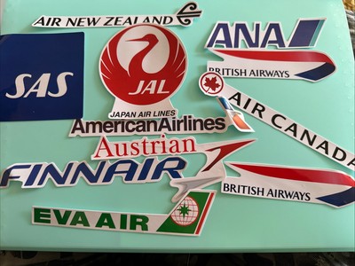 AIRLINE COMPANY LOGO WORLD AIRLINE AUFKLEBER KONVOLUT SET Lot 30