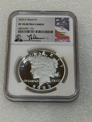 2023 S PEACE PROOF SILVER DOLLAR NGC PF 70 ~ PRISTINE SPECIMEN ~ THOMAS URAM SIG
