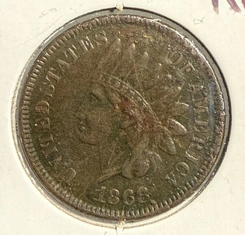 1868 Indian Head Cent, XF Detail. (12745)