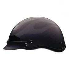 Rodia RHD200 Half Motorcycle Helmet (Flat Black Flame)