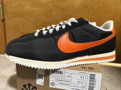 BRAND NEW - Nike Cortez Nylon Black Safety Orange sz 11.5 Authentic REFURBISHED