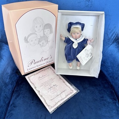 Pauline's Limited Edition Doll Sailor Boy  Hand Painted Porcelain Doll COA 8 in