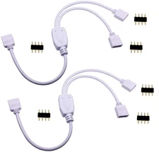 2Pcs 4 Pin LED Splitter Cable RGB Splitter LED Strip Connector LED
