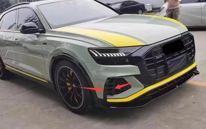 Alerón labial de parachoques delantero de fibra de carbono para Audi Q8 SQ8 2021-2022 @B Foto 3 de 4