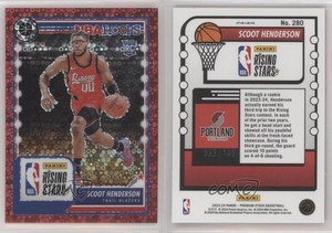2023 NBA Hoops Premium Stock Red Disco Prizm /149 Scoot Henderson #280 Rookie RC