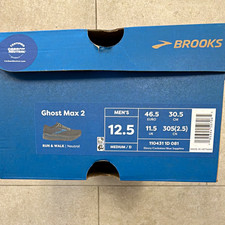 Brooks Ghost Max 2 Men  s Running Shoes Ebony Blue Sapphire Lace-Up