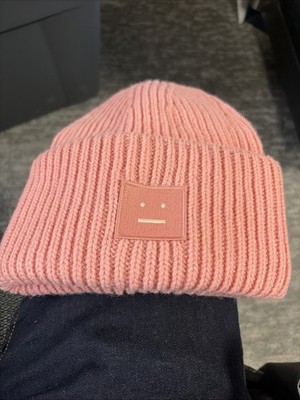 Wool Acne1 Studios Knit Ribbed Beanie Hat Pink Warm Ski Sport Cap Hat women men