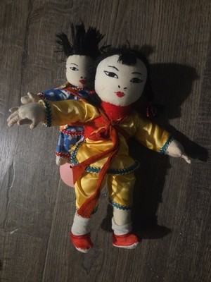 Vintage chinesische Puppe Frauen tragen Baby