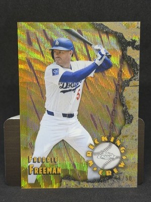 2026 Topps Chrome Wrecking Crew Freddie Freeman #WC-13 Gold Wave Refractor /50