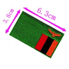 1pc Zambia Country Flag Embroidery Patch 6.3cm Wide Iron On Sew On Backing/Hand