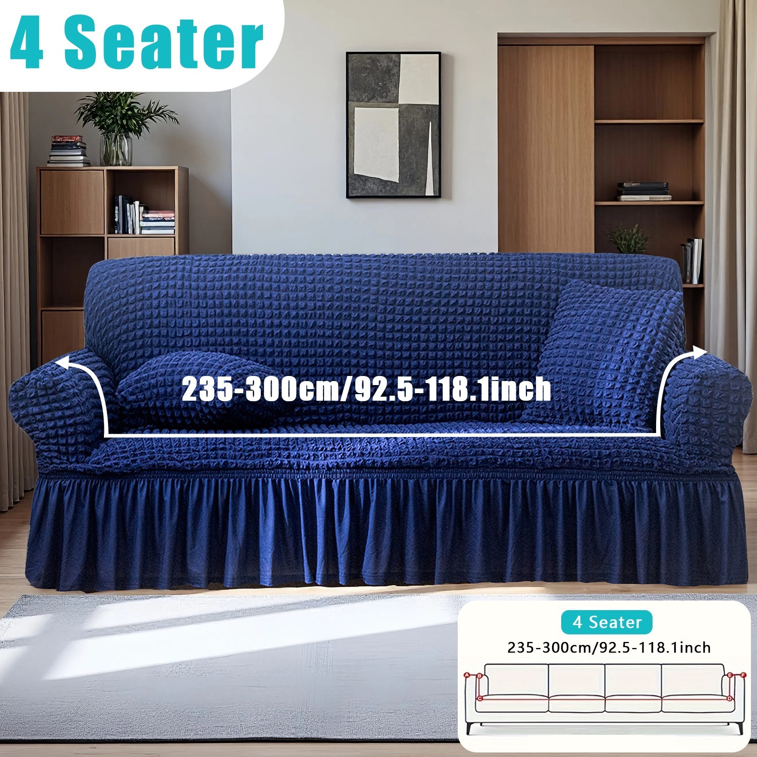 Elastic sofa cover easily fits dresses, durable universal fu