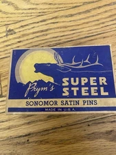 Vintage Prym's Super Steel Sonomor Satin Pins with Elk Cover Made in USA  #5