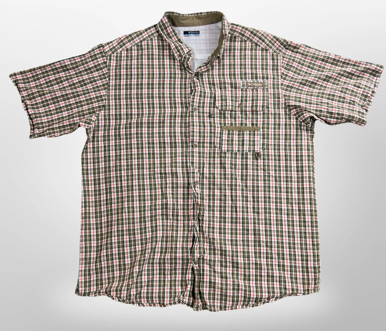 Columbia PHG Mens XL Vented Button Up Shirt Hunting Plaid Cotton