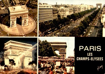Champs-Elysees Illuminated by Yvon, 1977 Postcard